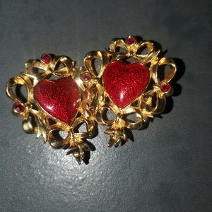 Avon Swirly Vintage Heart Earrings